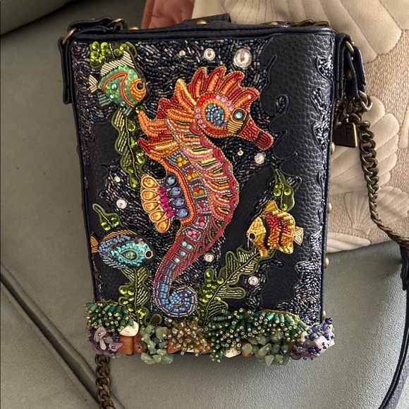 Mary Frances Multicolor Seahorse Crossbody Bag